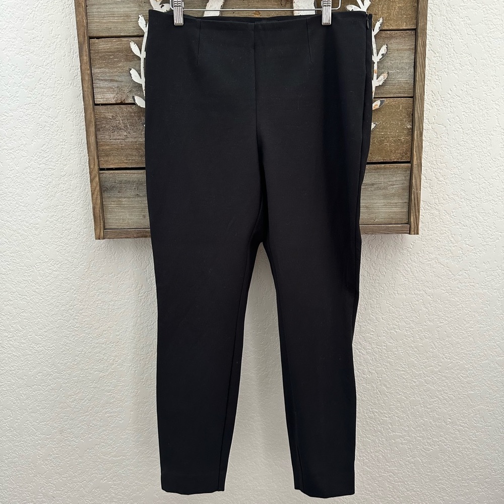 WHBM black the‎ skinny ankle black side zip work pants ladies 12